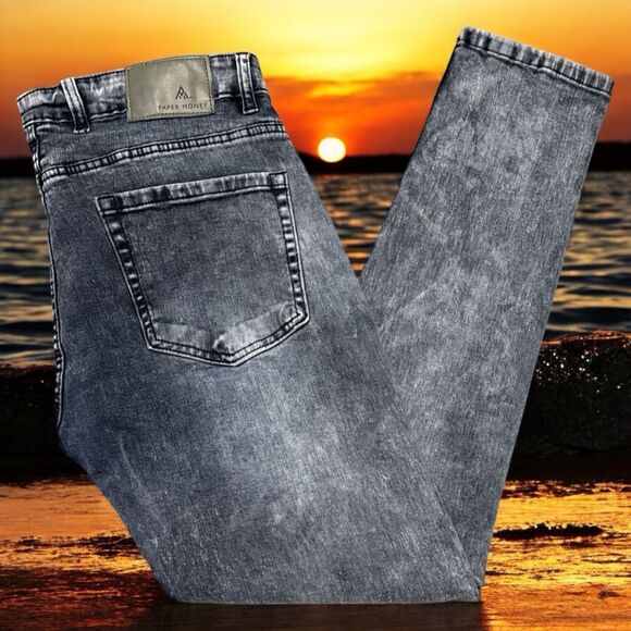 Paper Money Jeans Men’s 38x31 Acid Wash Straight Leg Y2K Retro Streetwear - Picture 3 of 4